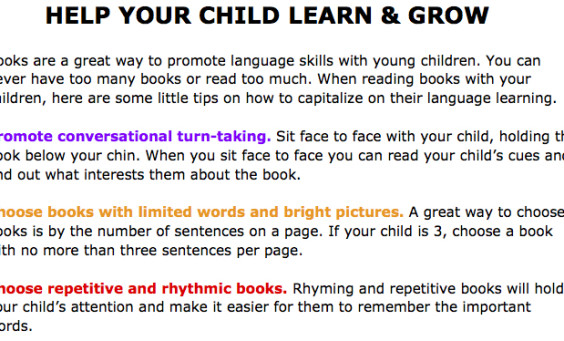 CCL Parent tips to promote Language